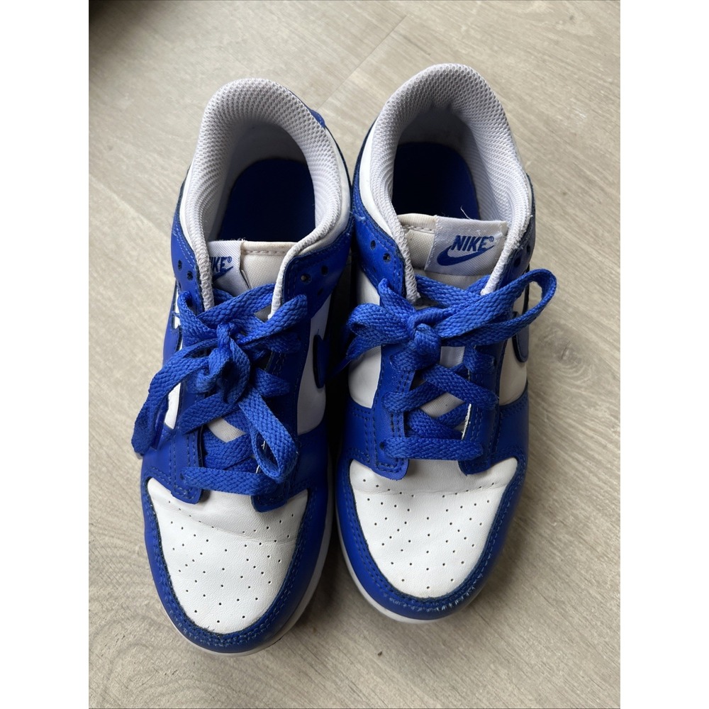 GS Nike Dunk Low Big Kids Size 2.5Y Blue/White Sneakers